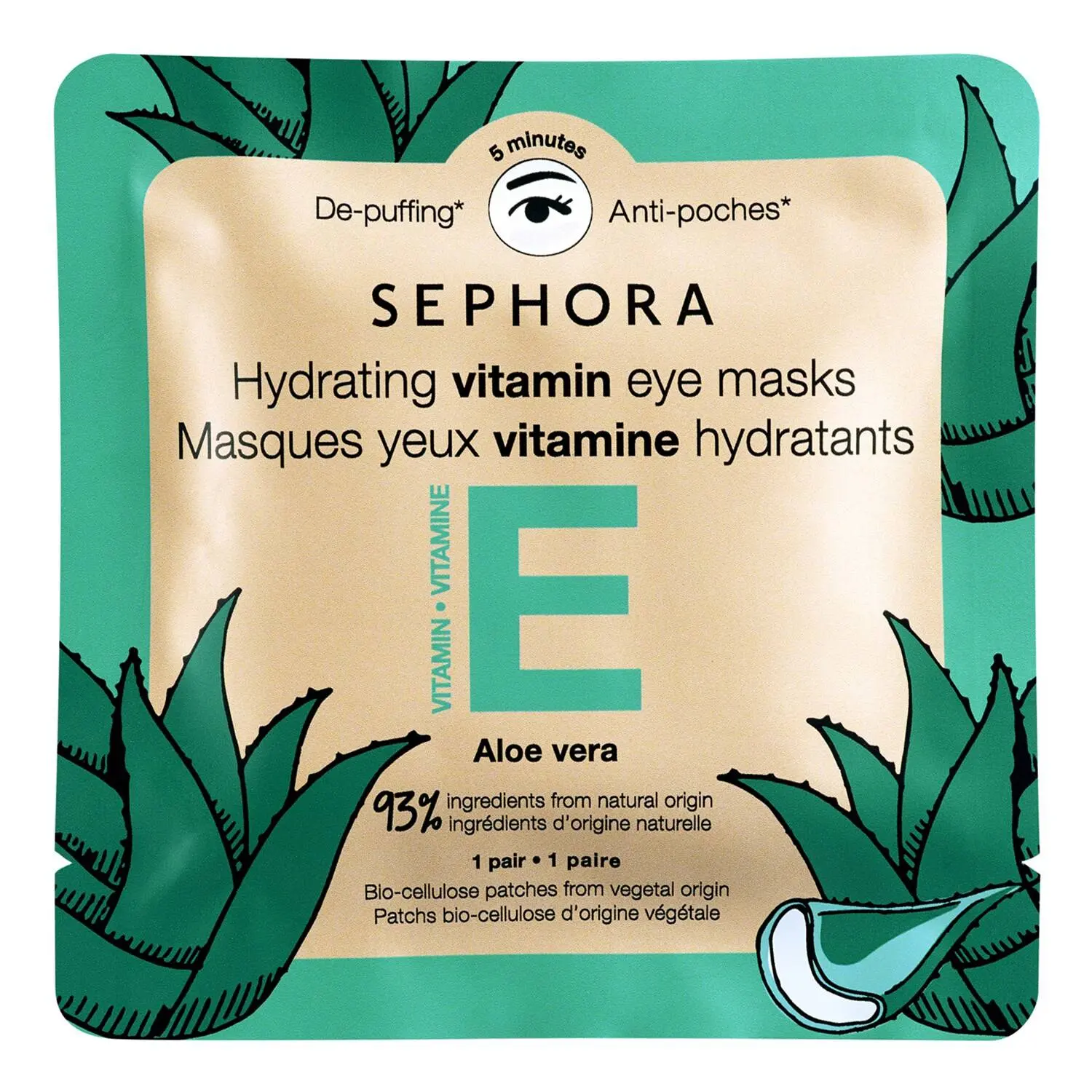 SEPHORA COLLECTION Vitamin Eye Masks Bio-cellulose Aloe Vera 3g Discounts and Cashback