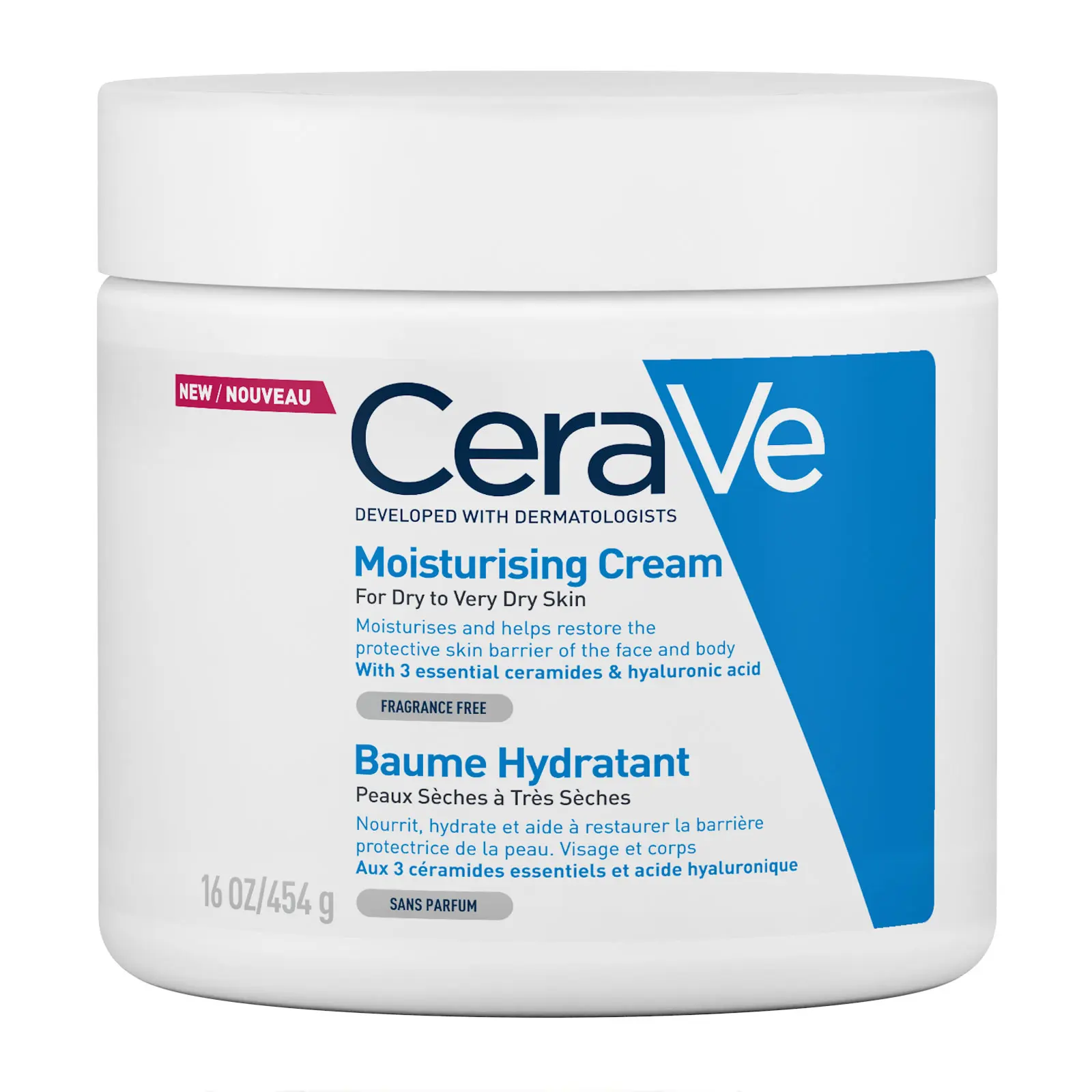 CeraVe Moisturising Cream Pot with Ceramides for Dry to Very Dry Skin 454g Discounts and Cashback