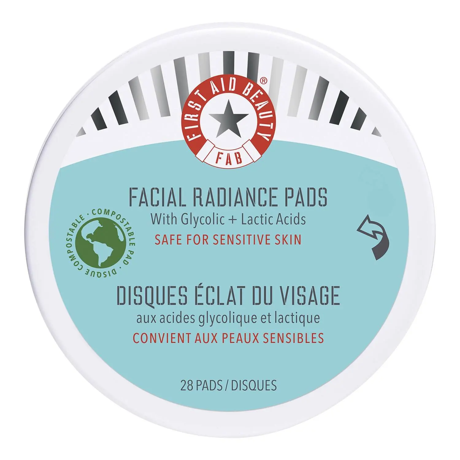FIRST AID BEAUTY Facial Radiance Pads with Glycolic + Lactic Acids 28 Pads Discounts and Cashback